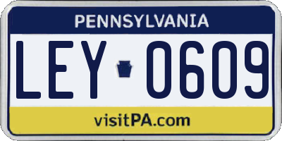 PA license plate LEY0609