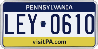 PA license plate LEY0610