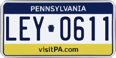 PA license plate LEY0611