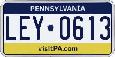 PA license plate LEY0613