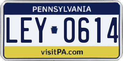 PA license plate LEY0614
