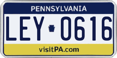 PA license plate LEY0616