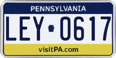 PA license plate LEY0617