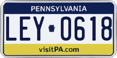 PA license plate LEY0618