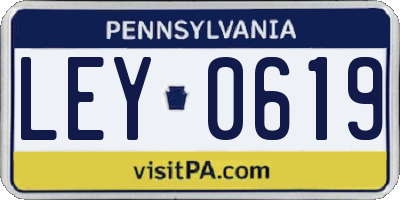 PA license plate LEY0619