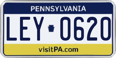 PA license plate LEY0620