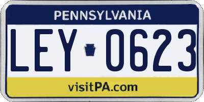 PA license plate LEY0623