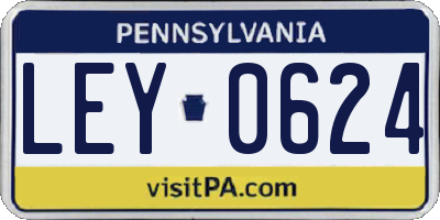PA license plate LEY0624