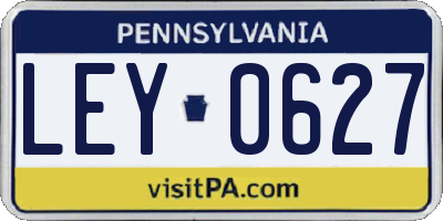 PA license plate LEY0627