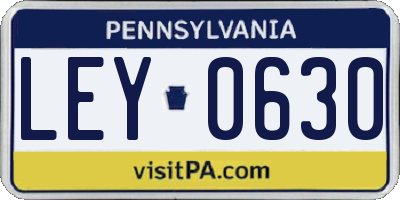 PA license plate LEY0630