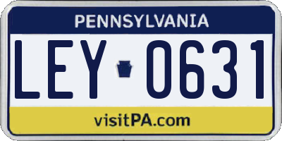 PA license plate LEY0631