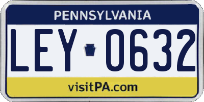 PA license plate LEY0632