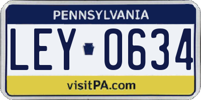 PA license plate LEY0634