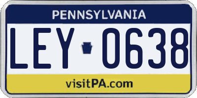PA license plate LEY0638