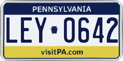 PA license plate LEY0642