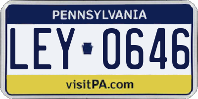 PA license plate LEY0646