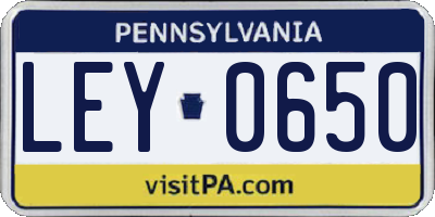 PA license plate LEY0650