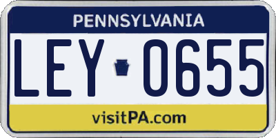 PA license plate LEY0655