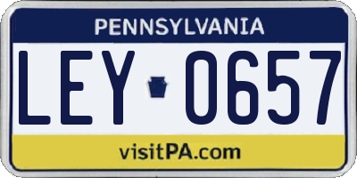 PA license plate LEY0657