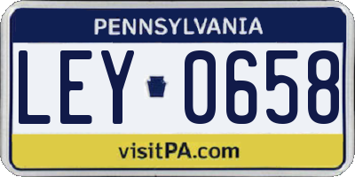 PA license plate LEY0658