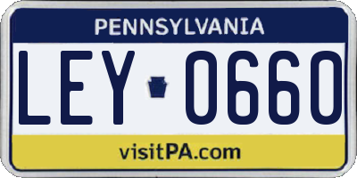 PA license plate LEY0660