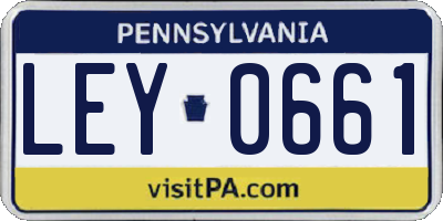 PA license plate LEY0661