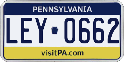 PA license plate LEY0662