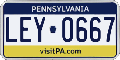 PA license plate LEY0667