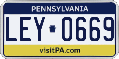PA license plate LEY0669