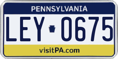 PA license plate LEY0675