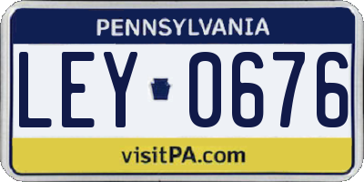 PA license plate LEY0676