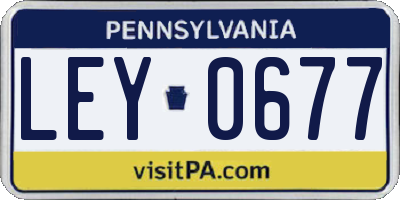 PA license plate LEY0677