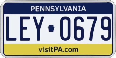 PA license plate LEY0679