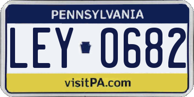 PA license plate LEY0682