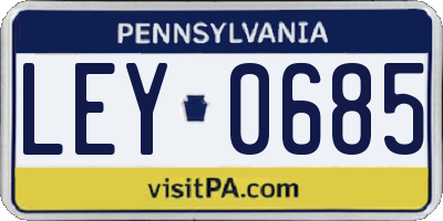 PA license plate LEY0685