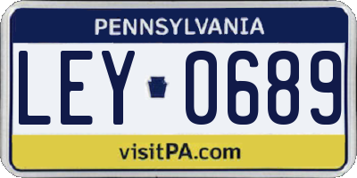PA license plate LEY0689