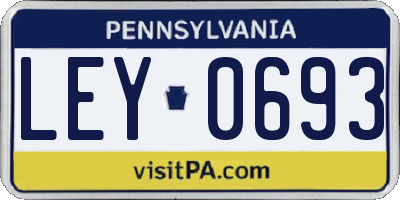 PA license plate LEY0693