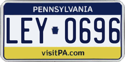 PA license plate LEY0696