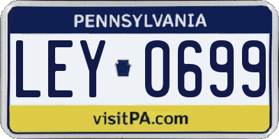 PA license plate LEY0699