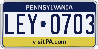 PA license plate LEY0703