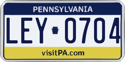 PA license plate LEY0704