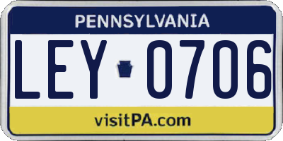 PA license plate LEY0706