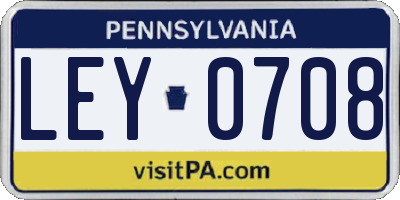 PA license plate LEY0708