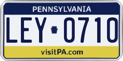 PA license plate LEY0710