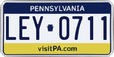 PA license plate LEY0711