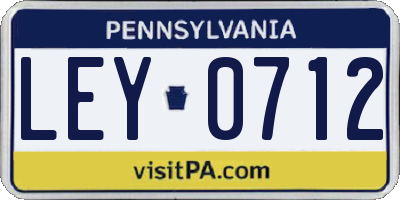 PA license plate LEY0712