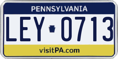 PA license plate LEY0713