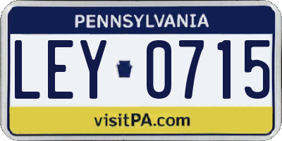 PA license plate LEY0715
