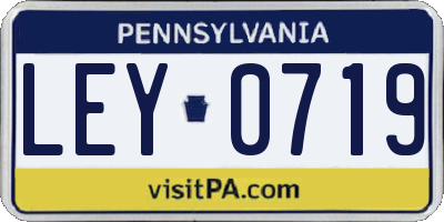 PA license plate LEY0719