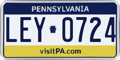 PA license plate LEY0724